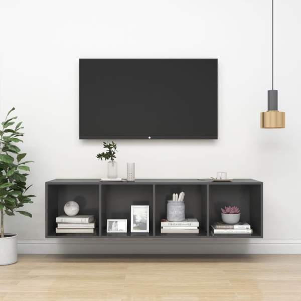  TV-Wandschrank Grau 37x37x142,5 cm Holzwerkstoff
