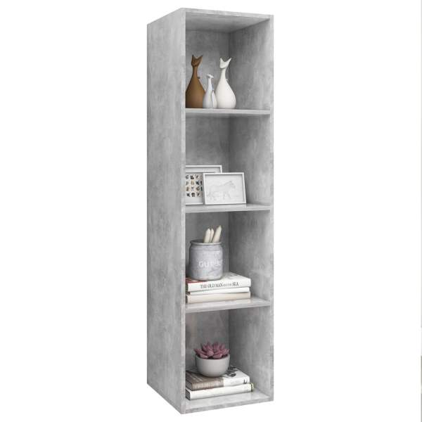 TV-Wandschrank Betongrau 37x37x142,5 cm Holzwerkstoff