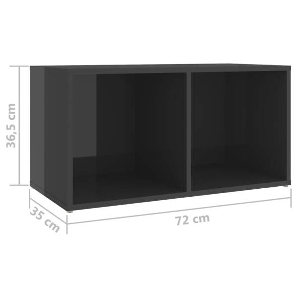  TV-Schrank Hochglanz-Grau 72x35x36,5 cm Holzwerkstoff