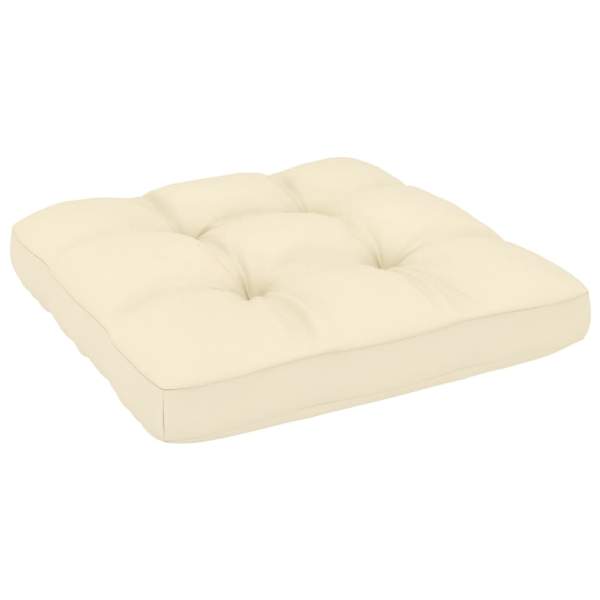 Garten-Mittelsofas mit Creme Kissen 2 Stk. Massivholz Kiefer