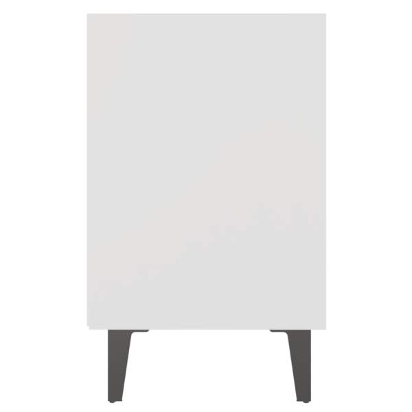Nachttisch mit Metallbeinen Weiß 40x30x50 cm 