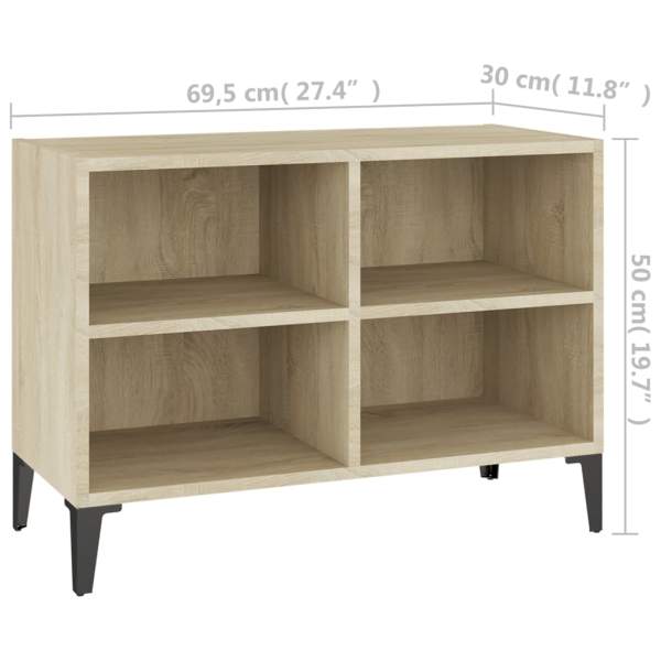 TV-Schrank mit Metallbeinen Sonoma-Eiche 69,5x30x50cm