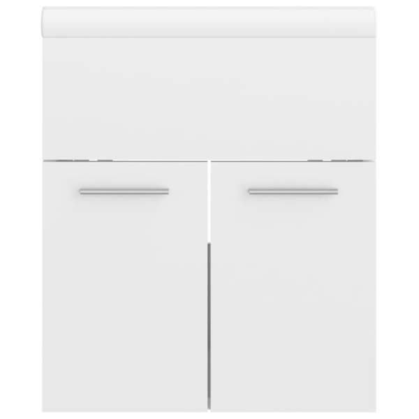  Waschbeckenunterschrank mit Einbaubecken Hochglanz-Weiß