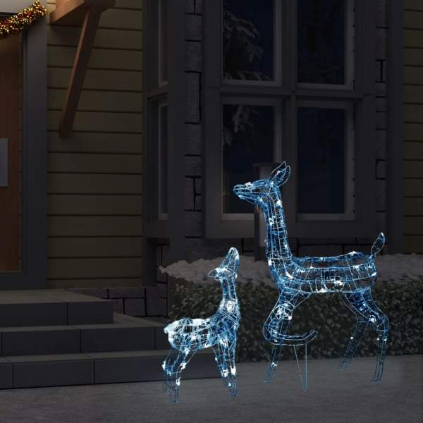  LED-Rentier-Familie Weihnachtsdeko Acryl 160 LED Kaltweiß