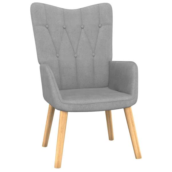 Relaxsessel mit Hocker 62x68,5x96 cm Hellgrau Stoff