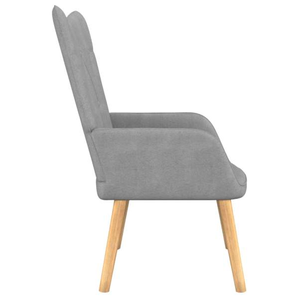 Relaxsessel mit Hocker 62x68,5x96 cm Hellgrau Stoff