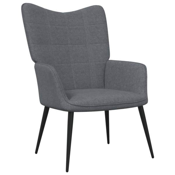 Relaxsessel mit Hocker 62x68,5x96 cm Dunkelgrau Stoff