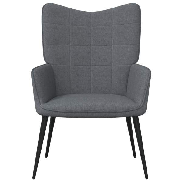 Relaxsessel mit Hocker 62x68,5x96 cm Dunkelgrau Stoff