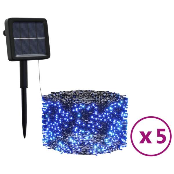  Solar-Lichterketten 5 Stk. 5x200 LED Blau Innen Außen