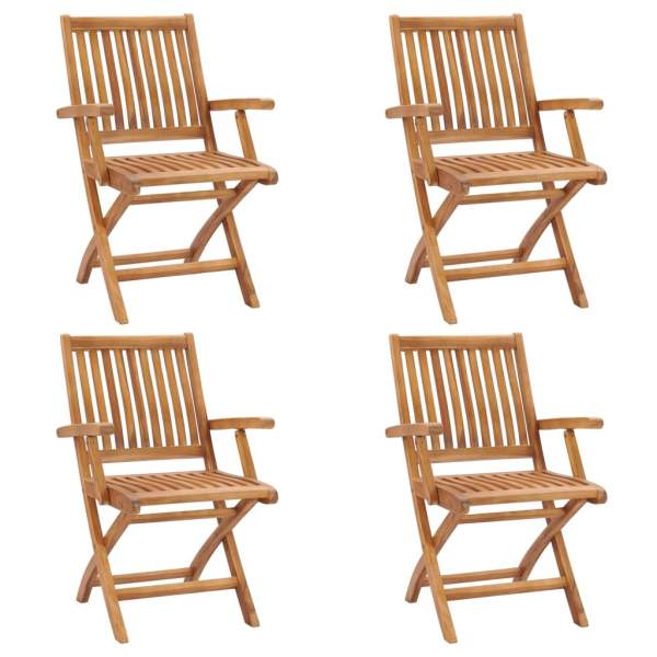 Klappbare Gartenstühle 4 Stk. Massivholz Teak