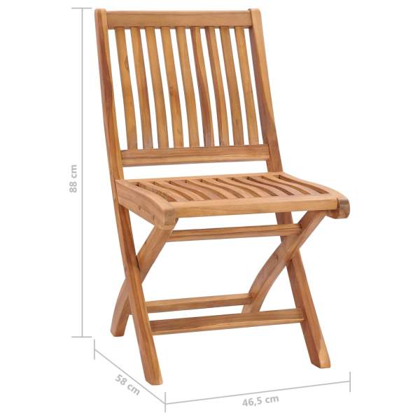 Klappbare Gartenstühle 6 Stk. Massivholz Teak