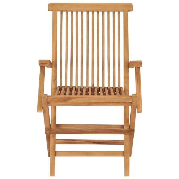  Gartenstühle mit Roten Kissen 8 Stk. Massivholz Teak