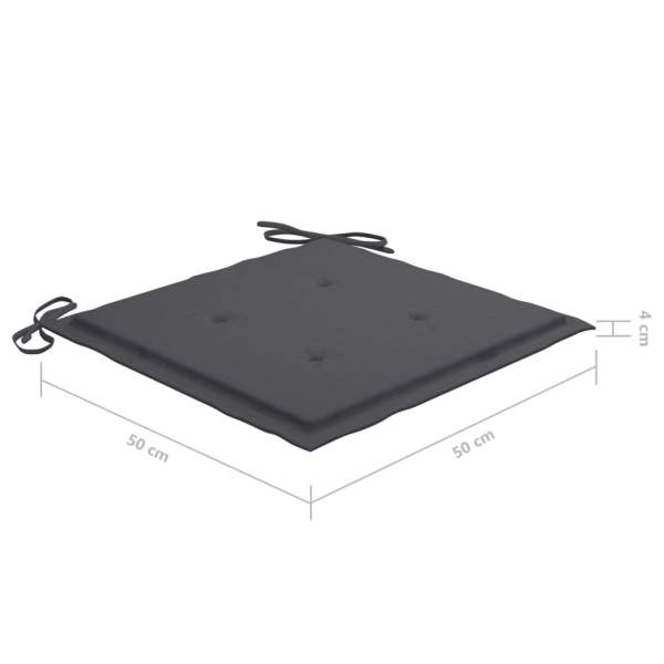 Gartenstühle 4 Stk. mit Anthrazit Kissen Massivholz Teak