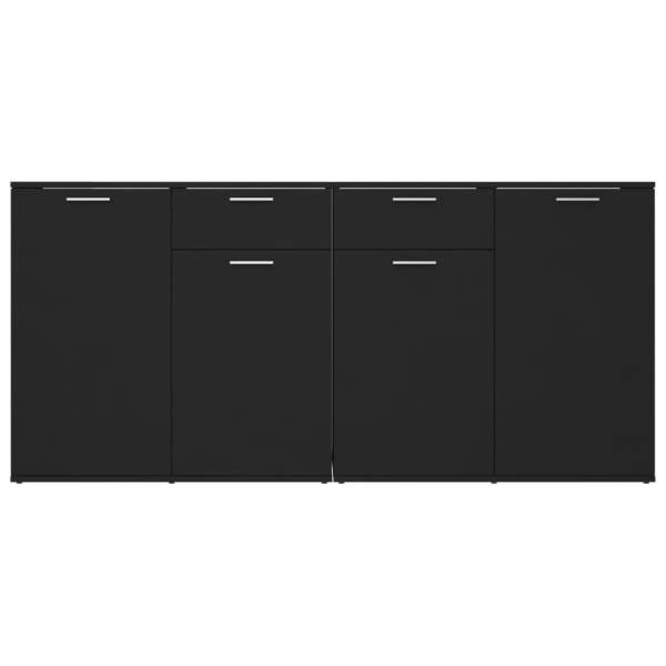  Sideboard Schwarz 160x36x75 cm Holzwerkstoff