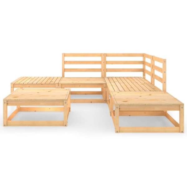  6-tlg. Garten-Lounge-Set Massivholz Kiefer