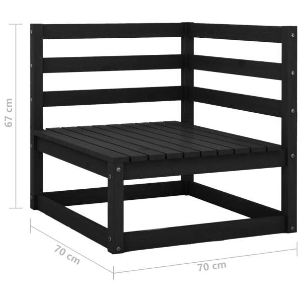 3-tlg. Garten-Lounge-Set mit Kissen Kiefer Massivholz