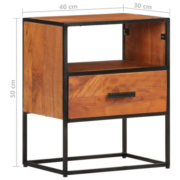 Nachttisch 40x30x50 cm Massivholz Akazie 