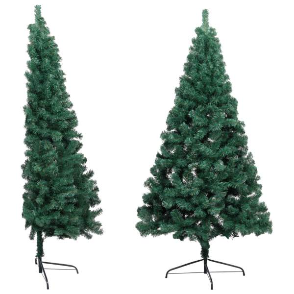  Künstlicher Halb-Weihnachtsbaum Beleuchtung Kugeln Grün 120 cm