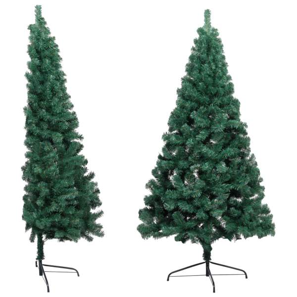  Künstlicher Halb-Weihnachtsbaum Beleuchtung Kugeln Grün 210 cm