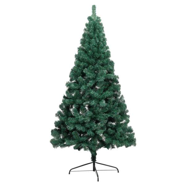  Künstlicher Halb-Weihnachtsbaum Beleuchtung Kugeln Grün 210 cm