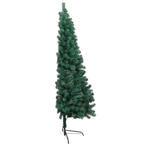  Künstlicher Halb-Weihnachtsbaum Beleuchtung Kugeln Grün 210 cm