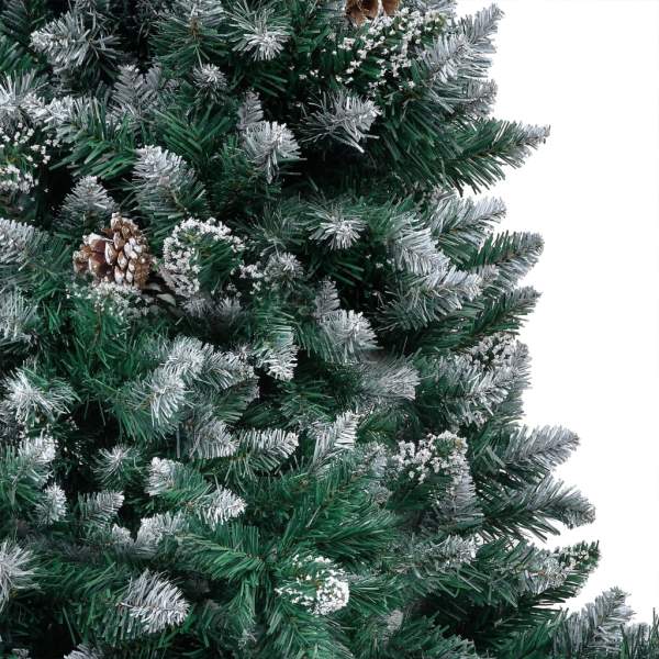  Künstlicher Weihnachtsbaum mit Beleuchtung Kugeln Zapfen 240 cm
