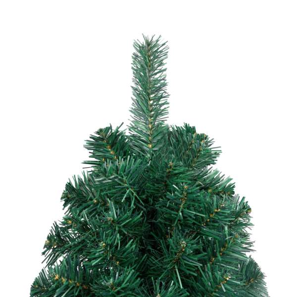  Künstlicher Halb-Weihnachtsbaum Beleuchtung Kugeln Grün 180 cm