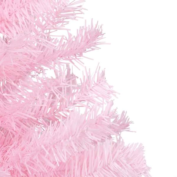  Künstlicher Weihnachtsbaum mit Beleuchtung & Kugeln Rosa 180cm