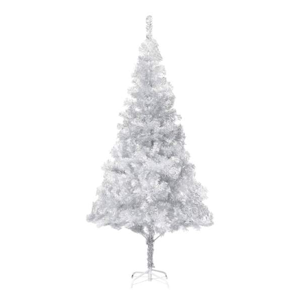  Künstlicher Weihnachtsbaum Beleuchtung & Kugeln Silber 180 cm