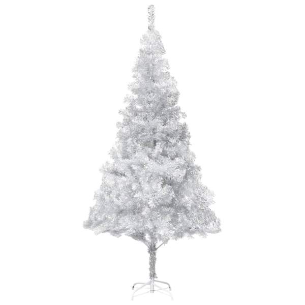  Künstlicher Weihnachtsbaum Beleuchtung & Kugeln Silber 240 cm