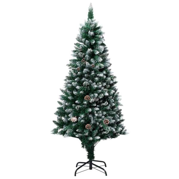  Künstlicher Weihnachtsbaum mit Beleuchtung Kugeln Zapfen 150 cm