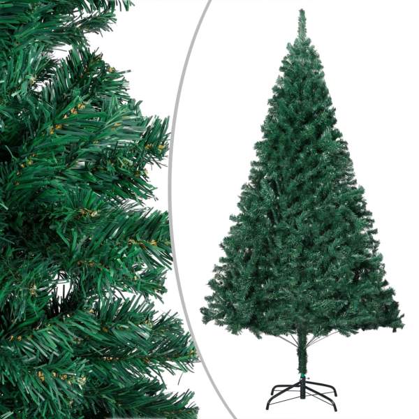  Künstlicher Weihnachtsbaum mit Beleuchtung & Kugeln Grün 180 cm