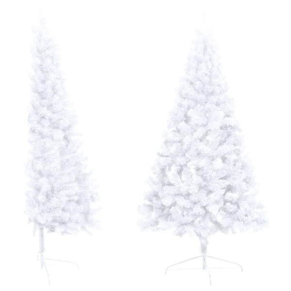  Künstlicher Halb-Weihnachtsbaum Beleuchtung Kugeln Weiß 150 cm