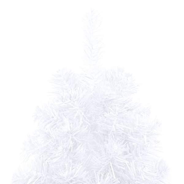  Künstlicher Halb-Weihnachtsbaum Beleuchtung Kugeln Weiß 210 cm