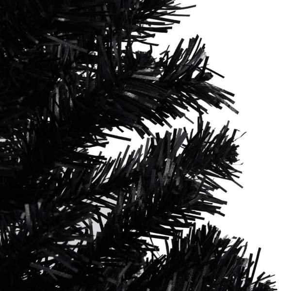  Künstlicher Weihnachtsbaum Beleuchtung & Kugeln Schwarz 240 cm