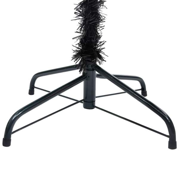  Künstlicher Weihnachtsbaum Beleuchtung & Kugeln Schwarz 240 cm