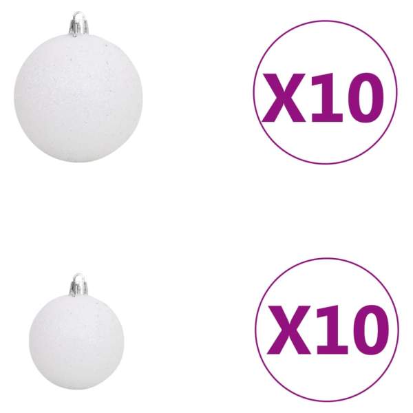  Künstlicher Weihnachtsbaum Beleuchtung & Kugeln Schwarz 240 cm