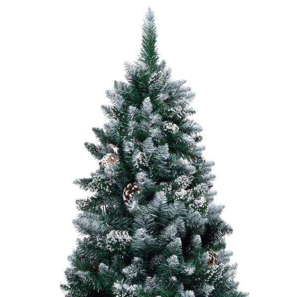  Künstlicher Weihnachtsbaum mit Beleuchtung Kugeln Zapfen 210 cm