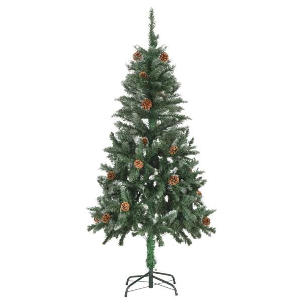  Künstlicher Weihnachtsbaum mit Beleuchtung Kugeln Zapfen 150 cm