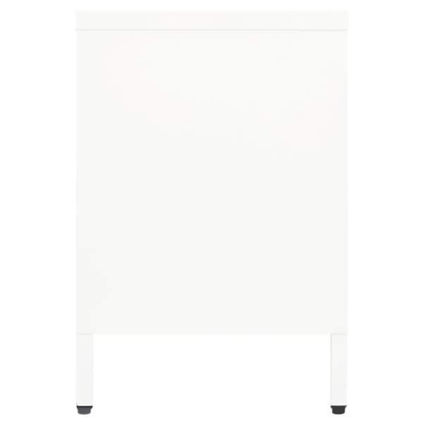 TV-Schrank Weiß 105x35x52 cm Stahl und Glas
