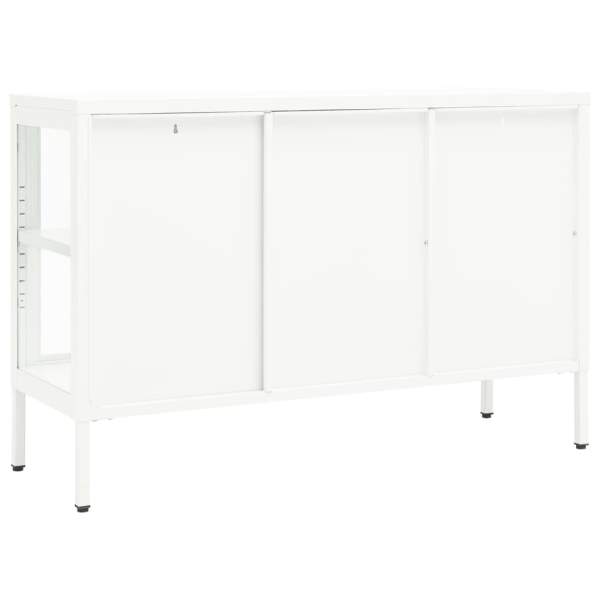 Sideboard Weiß 105x35x70 cm Stahl und Glas
