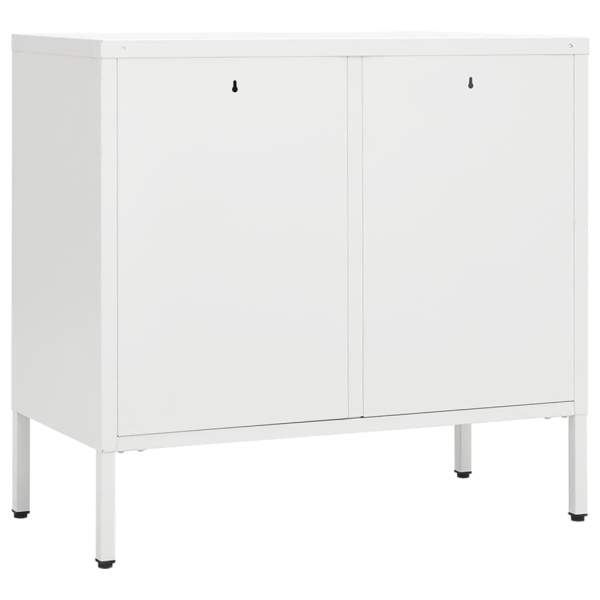 Sideboard Weiß 75x35x70 cm Stahl und Hartglas