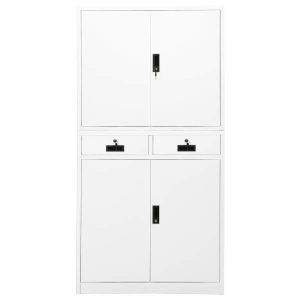 Büroschrank Weiß 90x40x180 cm Stahl