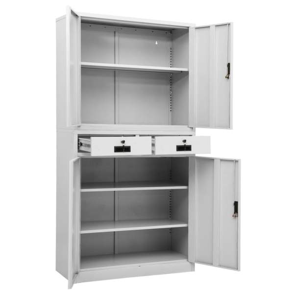 Büroschrank Hellgrau 90x40x180 cm Stahl 