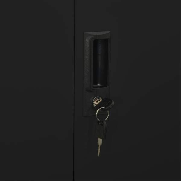Büroschrank Schwarz 90x40x180 cm Stahl 