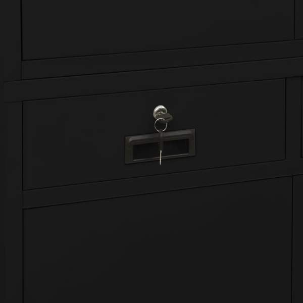 Büroschrank Schwarz 90x40x180 cm Stahl 