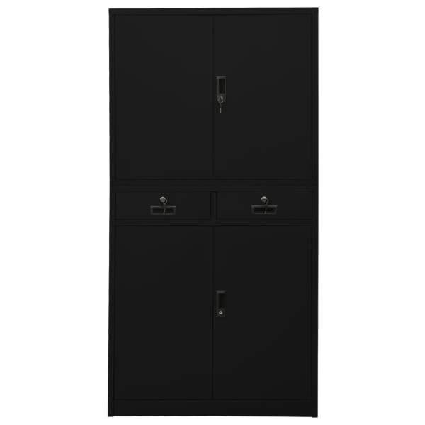 Büroschrank Schwarz 90x40x180 cm Stahl 