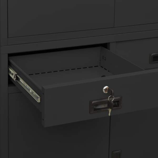 Büroschrank Anthrazit 90x40x180 cm Stahl 