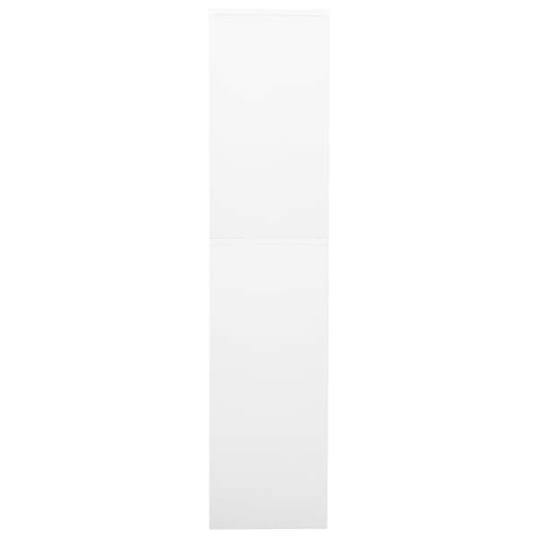 Büroschrank Weiß 90x40x180 cm Stahl und Hartglas