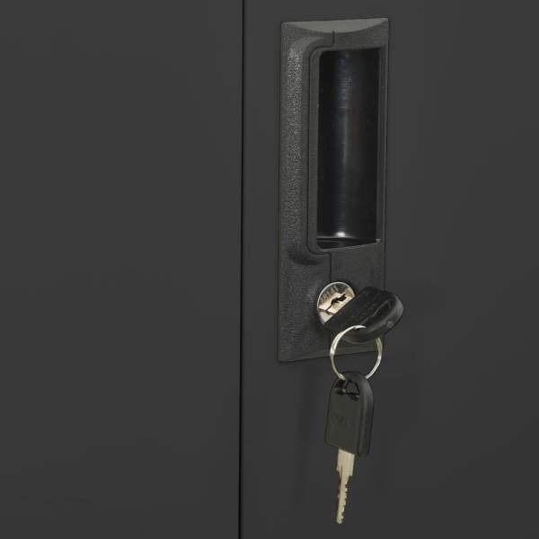 Büroschrank Anthrazit 90x40x180 cm Stahl gehärtetes Glas